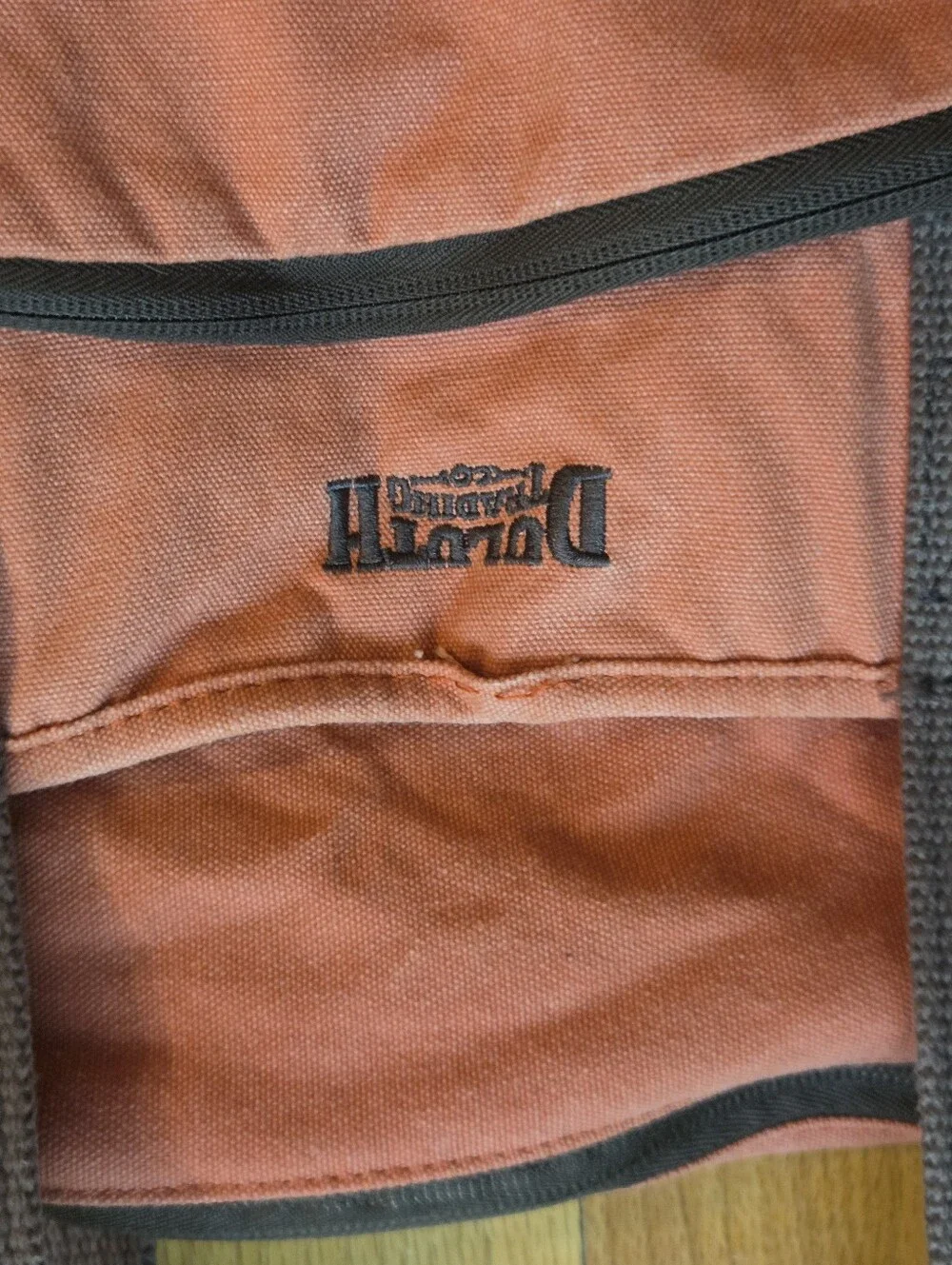 Duluth Trading Co Salmon Pinkl Canvas Tote with Brown Straps